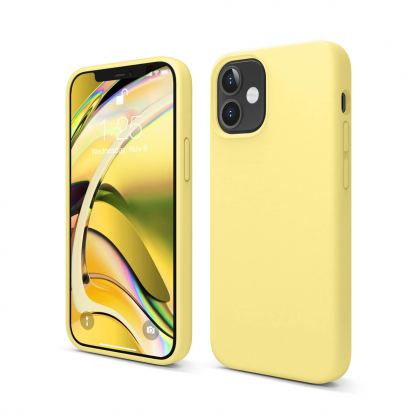 Elago Soft Silicone Case - силиконов (TPU) калъф за iPhone 12 mini (жълт)
