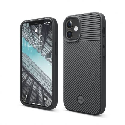 Elago Cushion Case - удароустойчив силиконов (TPU) калъф за iPhone 12 mini (сив)