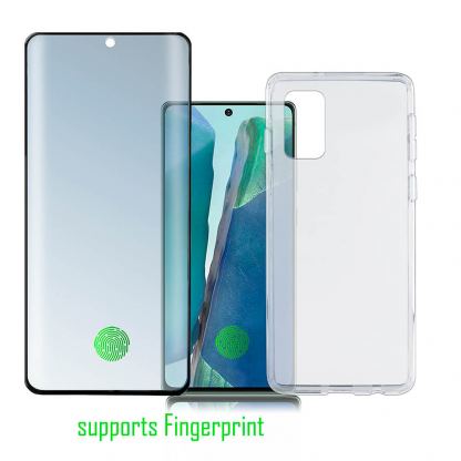 4smarts 360° Premium Protection Set UltraSonix - тънък силиконов кейс и стъклено защитно покритие за дисплея на Samusg Galaxy Note 20 (прозрачен)