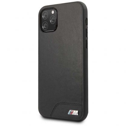 BMW M Collection Smooth PU Hard Case - кожен кейс за iPhone 12, iPhone 12 Pro (черен)
