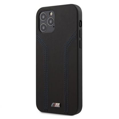 BMW M Collection Blue Lines Hard Case - кожен кейс за iPhone 12, iPhone 12 Pro (черен)