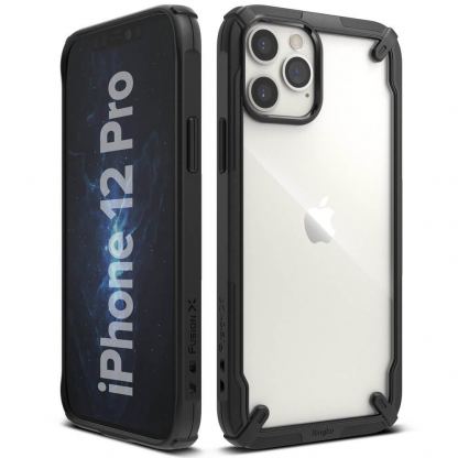 Ringke Fusion X Case - хибриден удароустойчив кейс за iPhone 12 Pro max (черен)