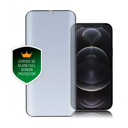4smarts Second Glass Curved 3D - калено стъклено защитно покритие с извити ръбове за целия дисплея на iPhone 12 Pro Max (черен-прозрачен)