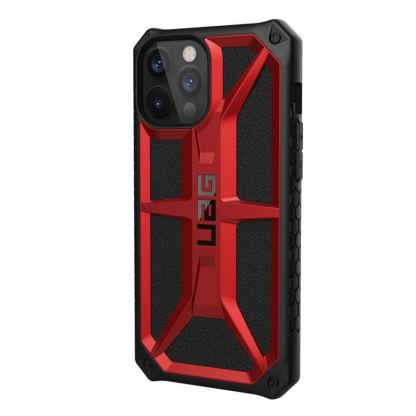 Urban Armor Gear Monarch Case - удароустойчив хибриден кейс за iPhone 12 Pro Max (червен)