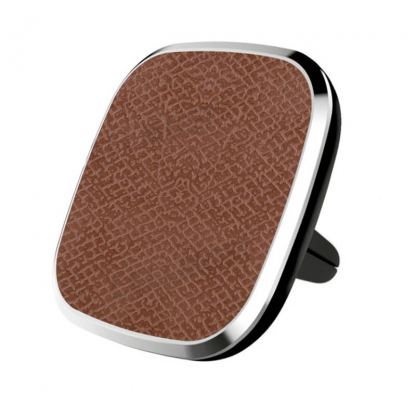 Nillkin 2-in-1 Magnetic Qi Vent Holder & Leather Case - комплект кожен кейс и магнитна поставка с безжично зареждане за вентилацията на кола за iPhone XS, iPhone X (кафяв)