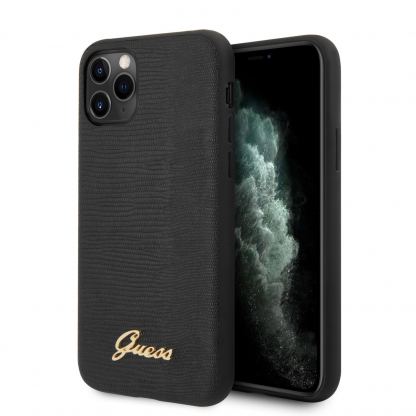 Guess Lizard Case - дизайнерски кейс с висока защита за iPhone 11 Pro (черен)