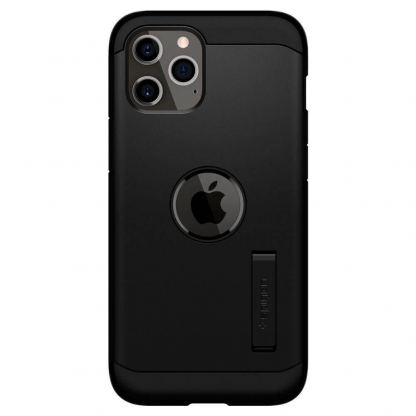 Spigen Tough Armor Case - хибриден кейс с най-висока степен на защита за iPhone 12, iPhone 12 Pro (черен)