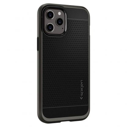 Spigen Neo Hybrid Case - хибриден кейс с висока степен на защита за iPhone 12, iPhone 12 Pro (сив)
