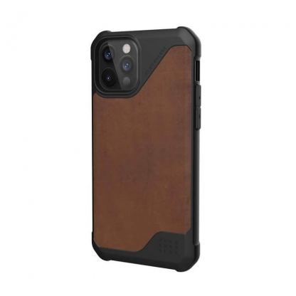 Urban Armor Gear Metropolis LT Supple Italian Leather (LTHR) - удароустойчив хибриден (естествена кожа и TPU) кейс за iPhone 12, iPhone 12 Pro (кафяв)