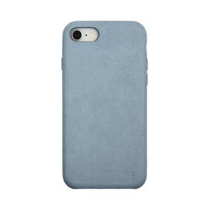 Power Support Ultrasuede Air Jacket - поликарбонатов кейс с микрофибърно покритие за iPhone SE (2020), iPhone 8, iPhone 7 (светлосин)