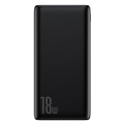 Baseus 18W Power Bank PD+QC 10000mAh - външна батерия 18W с USB и USB-C изходи и с технология за бързо зареждане (черен)