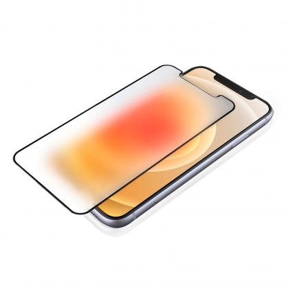 4smarts Hybrid Glass Endurance Anti-Glare Screen Protector - хибридно матирано защитно покритие за дисплея на iPhone 12 Pro Max (черен-прозрачен)