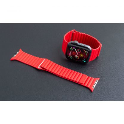 Torrii Leather Loop Band - кожена каишка за Apple Watch 42мм, 44мм (червен)
