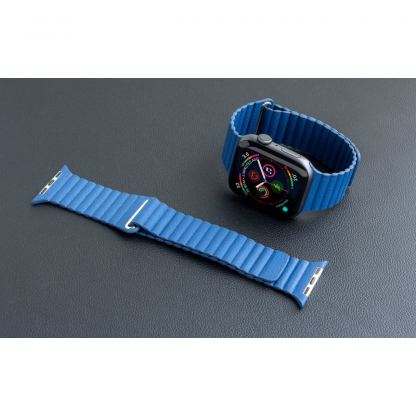 Torrii Leather Loop Band - кожена каишка за Apple Watch 42мм, 44мм (син)