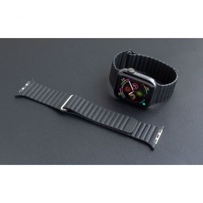 Torrii Leather Loop Band - кожена каишка за Apple Watch 42мм, 44мм (черен)