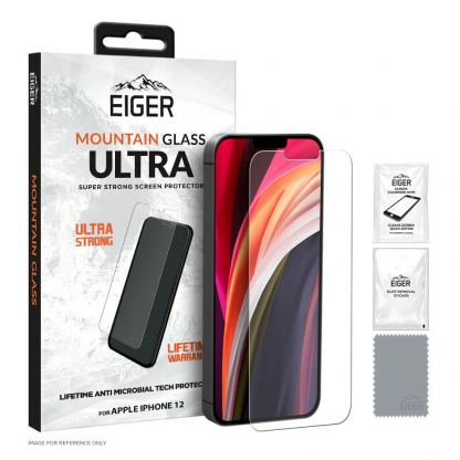 Eiger Mountain Glass Ultra Tempered Glass Screen Protector - калено стъклено защитно покритие за дисплея на iPhone 12 mini (прозрачен)