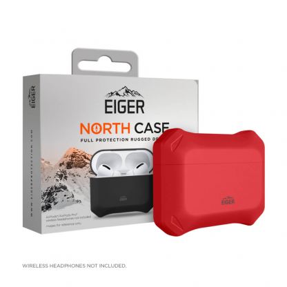 Eiger North AirPods Pro Protective Case - удароустойчив силиконов калъф за Apple Airpods Pro (червен)