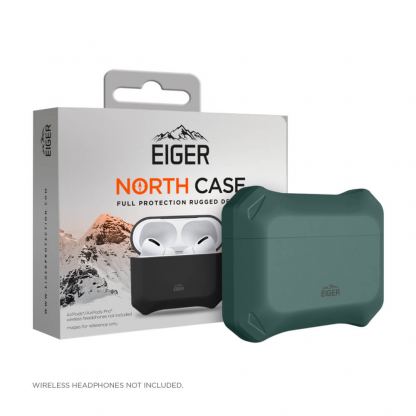 Eiger North AirPods Pro Protective Case - удароустойчив силиконов калъф за Apple Airpods Pro (тъмнозелен)