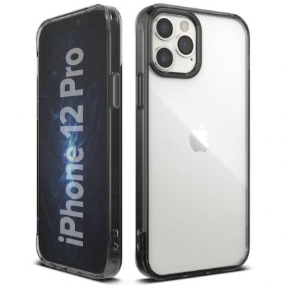 Ringke Fusion Crystal Case - хибриден удароустойчив кейс за iPhone 12, iPhone 12 Pro (сив)