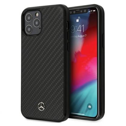 Mercedes Dynamic Line Carbon Fiber Hard Case - дизайнерски карбонов кейс за iPhone 12, iPhone 12 Pro (черен)