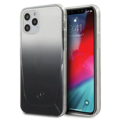 Mercedes TPU Transparent Line Case - силиконов (TPU) удароустойчив калъф за iPhone 12 Pro Max (черен)