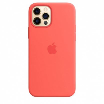 Apple iPhone Silicone Case with MagSafe - оригинален силиконов кейс за iPhone 12, iPhone 12 Pro с MagSafe (розов)