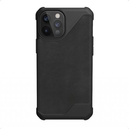 Urban Armor Gear Metropolis LT Supple Italian Leather (LTHR) - удароустойчив хибриден (естествена кожа и TPU) кейс за iPhone 12 Pro Max (черен)
