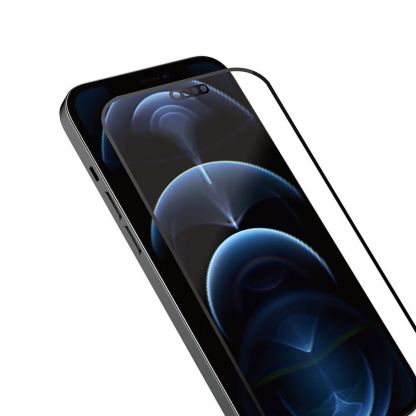 SwitchEasy Glass Pro Full Cover Tempered Glass - калено стъклено защитно покритие за дисплея на iPhone 12, iPhone 12 Pro (черен-прозрачен)