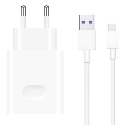 Huawei SuperCharge Wall Charger CP404 22.5W SE - захранване за ел. мрежа с USB изход и USB-C кабел (бял)