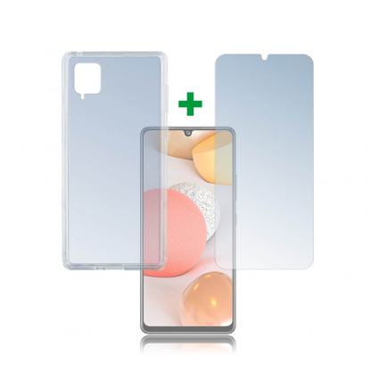 4smarts 360° Protection Set Limited Cover - тънък силиконов кейс и стъклено защитно покритие за дисплея на Samsung Galaxy A42 5G (прозрачен)