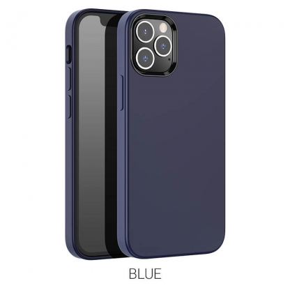 Hoco Pure Series Silicone Protective Case - силиконов (TPU) калъф за iPhone 12 Pro Max (син) 