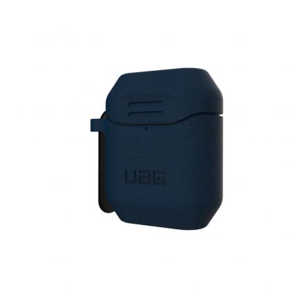 Urban Armor Gear Standard Issue Silicone Case 001 - удароустойчив силиконов калъф с карабинер за Apple Airpods и Apple Airpods 2 (тъмносин)