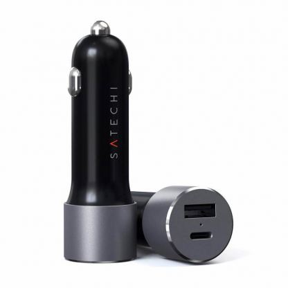 Satechi 72W Type-C PD Car Charger - зарядно за кола с USB и USB-C изходи и технология за бързо зареждане (черен)