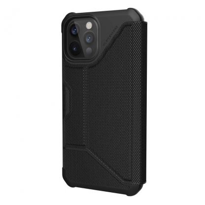 Urban Armor Gear Metropolis Fiber Armor Armortex Case - удароустойчив хибриден кейс, тип портфейл за iPhone 12 Pro Max (черен)
