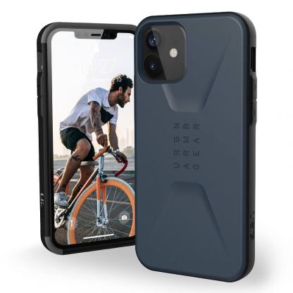 Urban Armor Gear Civilian - удароустойчив хибриден кейс за iPhone 12, iPhone 12 Pro (тъмносин)
