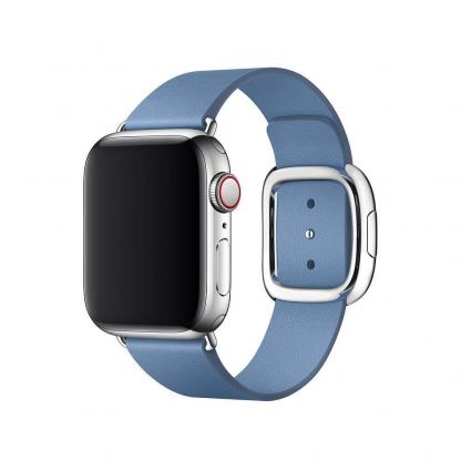 Apple Modern Buckle Band Medium - оригинална кожена каишка за Apple Watch 38мм, 40мм (светлосин)