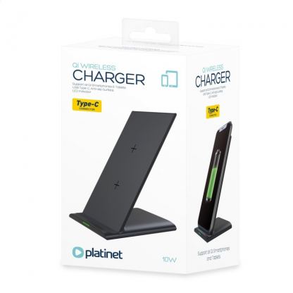 Platinet Wireless Charging Stand 10W - поставка (пад) за безжично зареждане на Qi съвместими устройства (черен)