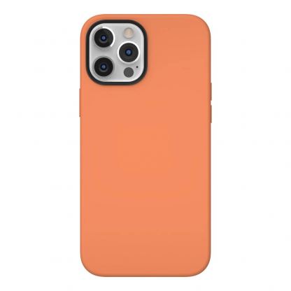 SwitchEasy MagSkin Case - тънък силиконов кейс с вграден магнитен конектор (MagSafe) за iPhone 12 Pro Max (оранжев)
