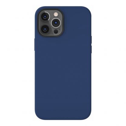 SwitchEasy MagSkin Case - тънък силиконов кейс с вграден магнитен конектор (MagSafe) за iPhone 12, iPhone 12 Pro (син)