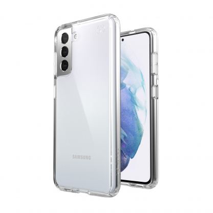 Speck Presidio Perfect Clear Case - удароустойчив хибриден кейс за Samsung Galaxy S21 (прозрачен)