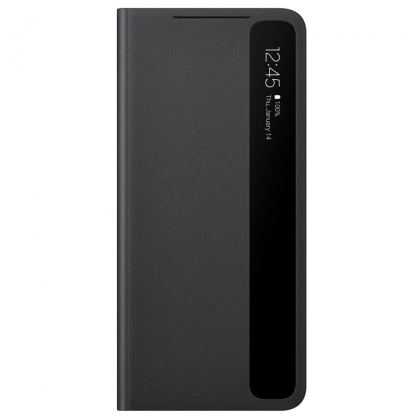 Samsung Clear View Cover EF-ZG998CB - оригинален кейс, през който виждате информация от дисплея за Samsung Galaxy S21 Ultra (черен)