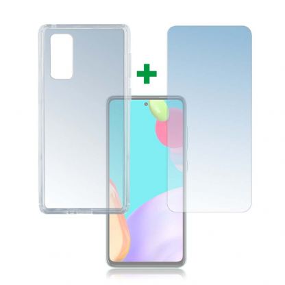 4smarts 360° Protection Set - тънък силиконов кейс и стъклено защитно покритие за дисплея на Samsung Galaxy A52 5G (прозрачен)