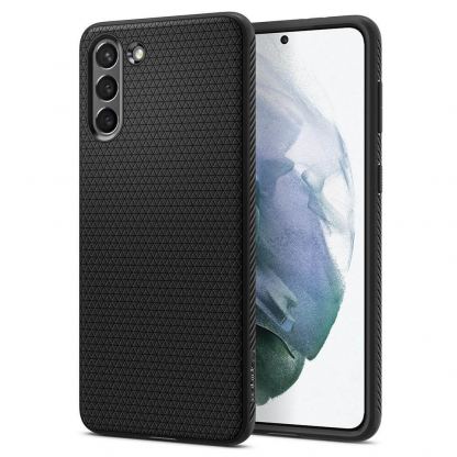 Spigen Liquid Air Case - силиконов (TPU) калъф с висока степен на защита за Samsung Galaxy S21 (черен)