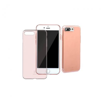 Baseus Simple Series Case - силиконов (TPU) калъф за iPhone SE (2020), iPhone 8, iPhone 7 (розово злато)