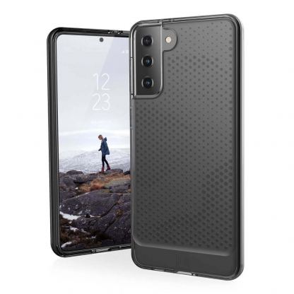 Urban Armor Gear Lucent Case - удароустойчив силиконов калъф за Samsung Galaxy S21 (черен-прозрачен)