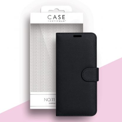 Case FortyFour No.11 Case - кожен калъф с поставка за Samsung Galaxy S21 Plus (черен) 	
