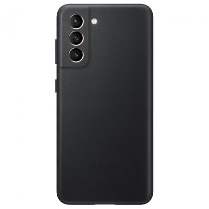 Samsung Leather Cover EF-VG991LB - оригинален кожен кейс (естествена кожа) за Samsung Galaxy S21 (черен)