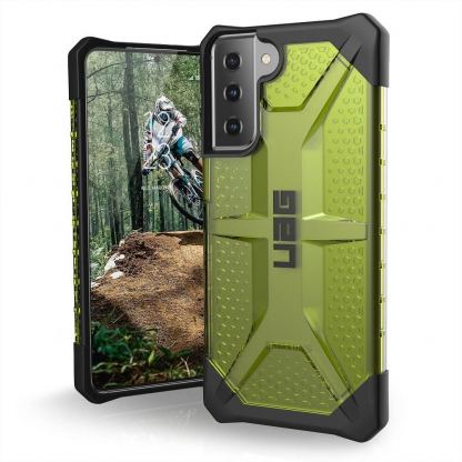 Urban Armor Gear Plasma Case - удароустойчив хибриден кейс за Samsung Galaxy S21 (зелен-прозрачен)