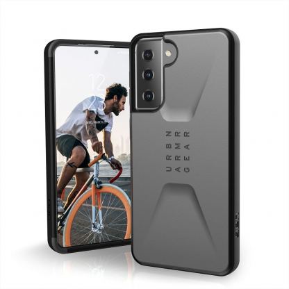 Urban Armor Gear Civilian Case - удароустойчив хибриден кейс за Samsung Galaxy S21 (сребрист)