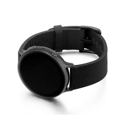 Meridio Cassel Leather Band - уникална ръчно изработена кожена (естествена кожа) каишка за Samsung Galaxy Watch Active (черен)